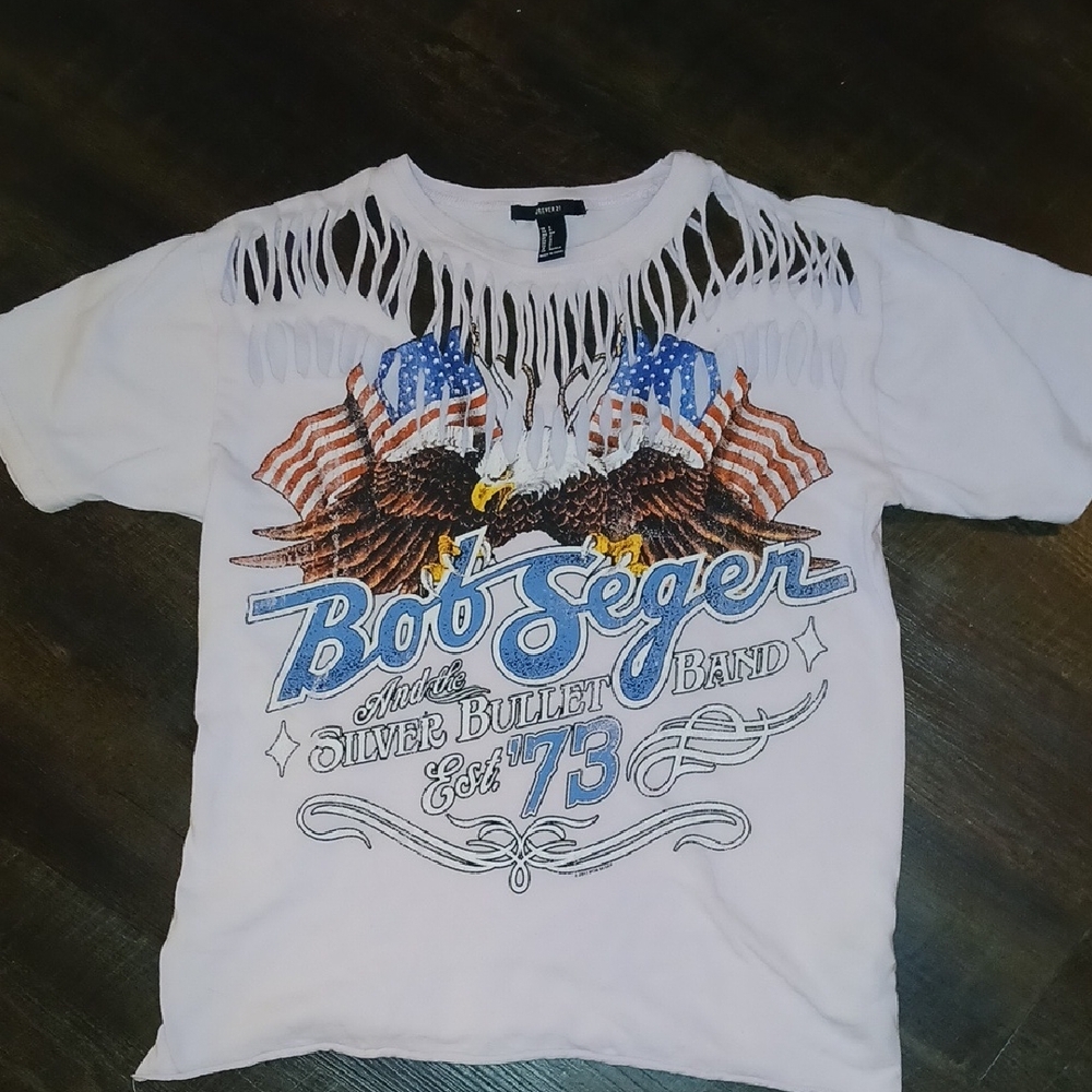 Forever 21 Pink Distressed Bob Seger Graphic Tee